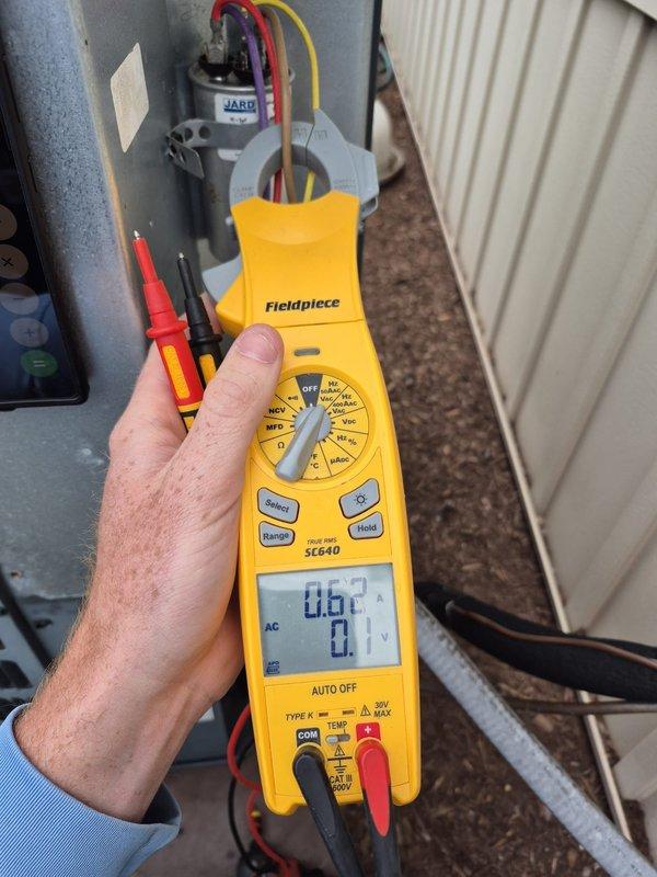 # HVAC Maintenance Service Summary

Completed routine spring preventive maintenance on single residential cooling system. Performed comprehensive system diagnostics including electrical testing of compressor amperage draw and capacitor measurements, verifying proper operation of outdoor condensing unit components. All electrical connections, contactors, and capacitors tested within manufacturer specifications. System operating normally with no deficiencies noted.