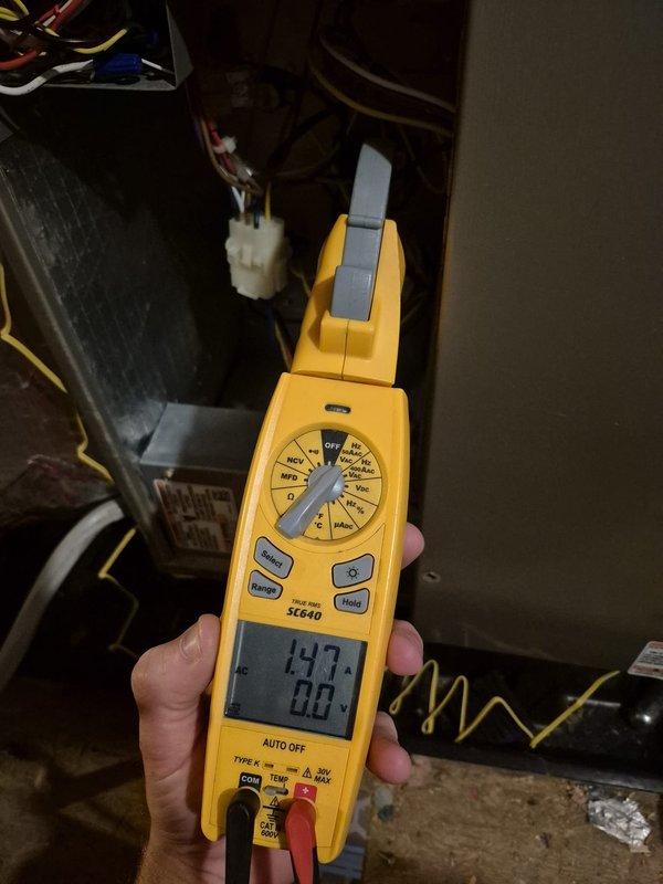Completed scheduled cooling maintenance visit on two HVAC systems. Performed standard preventive maintenance procedures including thermostat verification, system diagnostics, and electrical testing using clamp meter to measure voltage and amperage readings. Both systems operating within normal parameters at time of service.