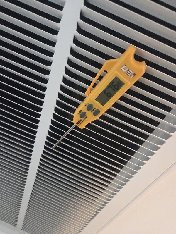 Completed comprehensive cooling maintenance on two HVAC systems. Performed electrical diagnostics using clamp meter, recording amperage readings to verify compressor and blower motor performance within manufacturer specifications. Measured supply air temperatures at register to confirm proper system operation and adequate cooling output. Both systems operating efficiently with no deficiencies noted.