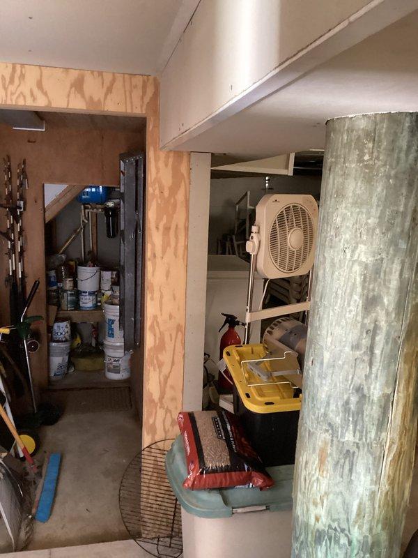 Provided estimate for outside water supply line repair requiring immediate attention. Assessed condensate line rerouting needs, which customer has elected to postpone. Documented existing conditions of utility area and exterior plumbing infrastructure, noting potential for extensive repair work that may require owner consultation for scheduling purposes.