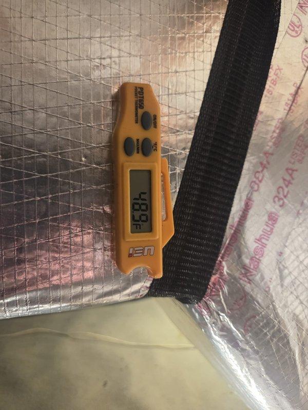 Completed scheduled preventive maintenance tune-up on HVAC system. Performed temperature diagnostics measuring supply air at 43.3°F and conducted electrical system testing showing 10.8V at control circuit. Inspected all wire connections, insulation integrity, and internal components with system operating within normal parameters.