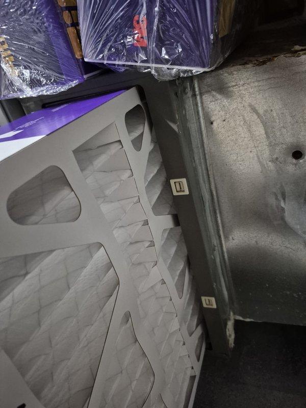 Completed routine cooling maintenance visit on residential HVAC system. Inspected and documented air filter condition in attic-mounted air handler, verified proper filter installation and airflow. Performed electrical diagnostics on condensing unit using clamp meter, measured compressor amperage at 83.6 amps, checked wiring connections, and verified all components operating within normal parameters.