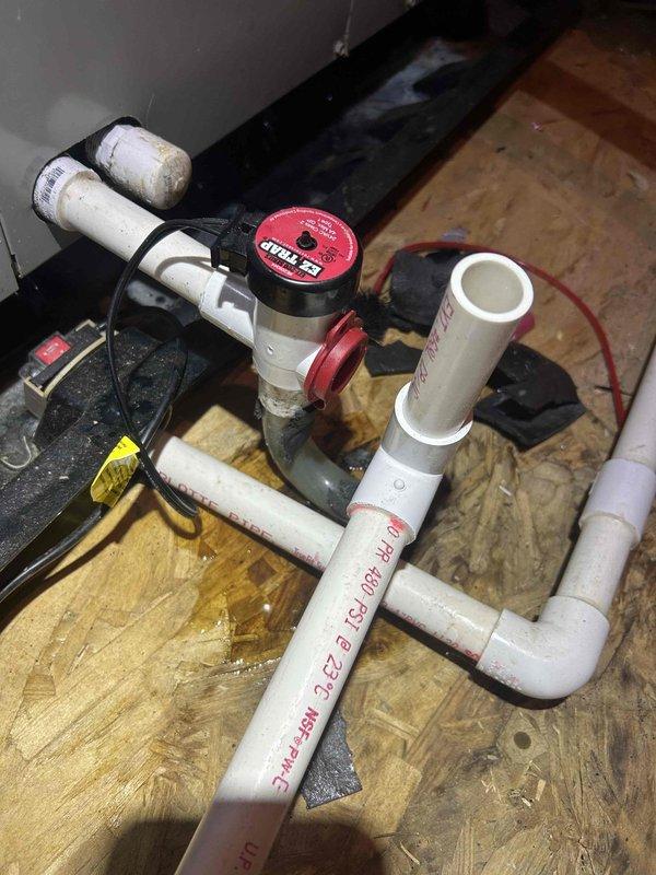 Completed comprehensive inspection of two HVAC systems with cooling performance evaluation. Examined condensate pump assembly and drainage piping in attic space, verifying proper operation and connections. All components found functioning within normal parameters, with systems ready for cooling season operation.