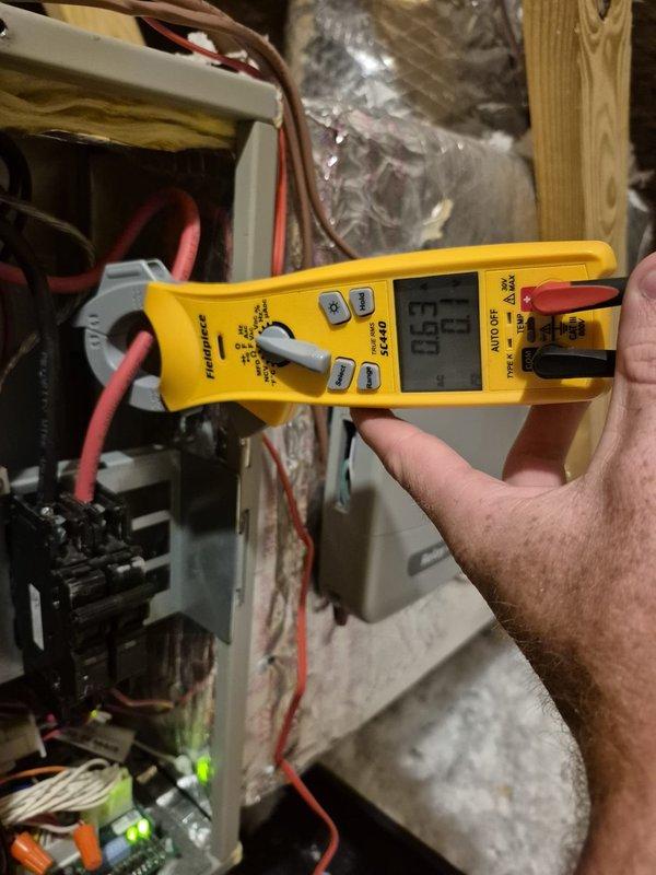 Completed performance tune-up maintenance on two heating systems. Performed comprehensive system diagnostics using digital multimeter to verify electrical components, control board functionality, and proper voltage readings on both units. Inspected all mechanical and electrical connections, tested system operations, and verified American Standard thermostat programming and communication with HVAC equipment. Confirmed indoor humidity levels at 54% and system responding properly to thermostat commands. Both heating systems operating within manufacturer specifications with no issues identified during inspection.