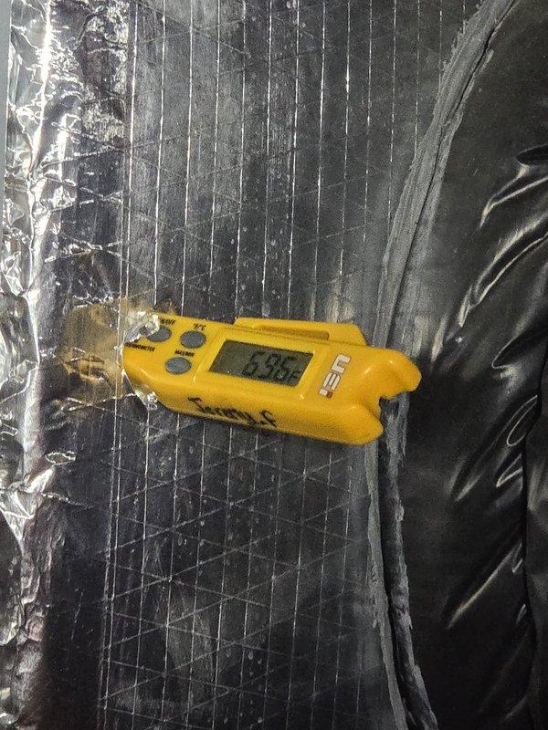 Performed cooling system maintenance inspection and diagnostics. Utilized digital measurement instruments to assess system performance parameters including temperature differentials and airflow measurements at various points throughout the HVAC system. All readings documented and system found to be operating within normal parameters.