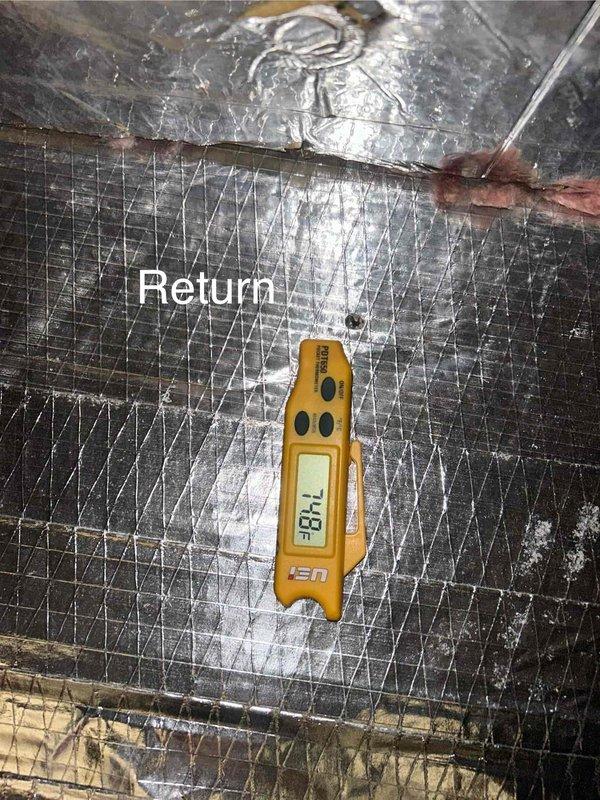 Responded to no cooling call where system was running but failing to reach setpoint temperature. Performed diagnostic testing which revealed failed capacitor preventing compressor from starting properly. Measured return air temperature at 78°F and confirmed inrush amperage readings after capacitor replacement, restoring normal system operation and cooling capacity.