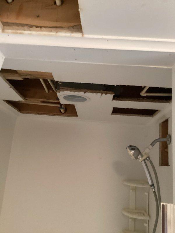 Responded to burst pipe emergency requiring ceiling and wall access to locate and repair damaged plumbing. Completed comprehensive pipe repair work that necessitated creating multiple access points in bathroom ceiling to reach affected water lines. Repaired burst pipe connections, tested water shut-off valves, and verified proper operation of supply lines serving bathroom fixtures and laundry area connections. All plumbing connections secured and system restored to full working condition.