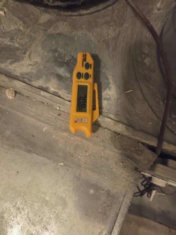 Completed routine cooling maintenance visit on residential HVAC system. Performed comprehensive system diagnostics using digital multimeter and UEi testing equipment to verify electrical parameters and capacitor performance, measuring 5.16 MFD readings on system components. Inspected condenser unit, ductwork, and electrical connections in attic space, confirming all components operating within manufacturer specifications for upcoming cooling season.