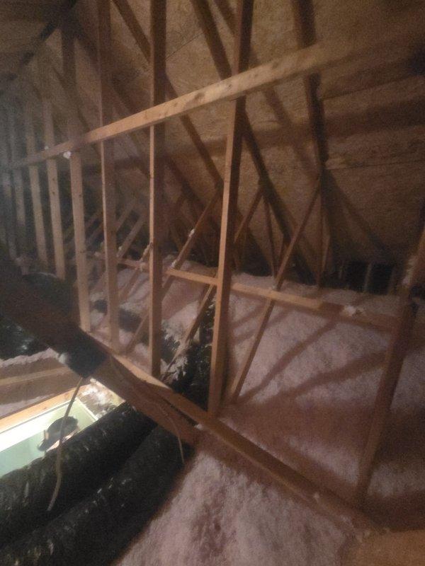 Conducted comprehensive attic inspection and measurements for complete ductwork system replacement following animal damage remediation. Assessed existing attic infrastructure, documented insulation conditions and structural framing, and created detailed schematic diagram with measurements for new duct system layout and specifications.