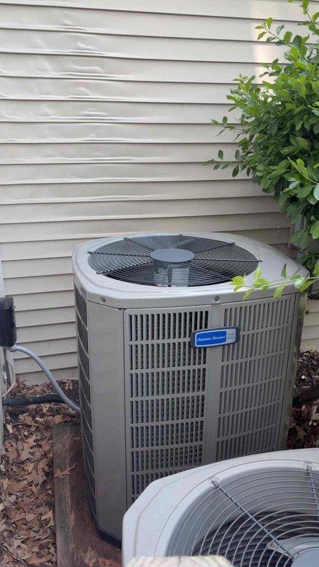 Completed full HVAC system replacement on first floor, removing and disposing of existing equipment. Installed 5A7H7024 17 SEER heat pump outdoor unit on platform with electrical whip and disconnect, 5TEM6B02 variable speed fan coil unit, 10KW electric heater with breaker, 1" filter rack, and TH6320WF WiFi thermostat. Flushed, pressure tested, and recharged refrigeration lines to ensure proper system operation.