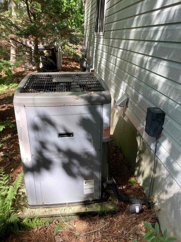 Completed routine cooling maintenance visit on residential air conditioning system. Performed comprehensive inspection of outdoor condensing unit, verified proper operation of all components, and measured discharge line temperature at 150°F, which falls within normal operating parameters for R-410A refrigerant system. Unit is functioning correctly with no issues identified. All manufacturer specifications confirmed, equipment operating efficiently, and system ready for continued cooling season operation.