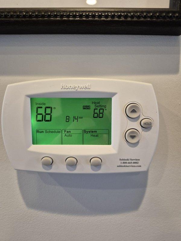 Performed preventive maintenance cooling visit on residential HVAC system. Conducted electrical diagnostics using clamp meter at outdoor condensing unit, measuring amperage draw and verifying proper electrical operation across multiple wire connections. Verified thermostat operation and system settings, confirming proper communication between indoor controls and outdoor equipment for upcoming cooling season.