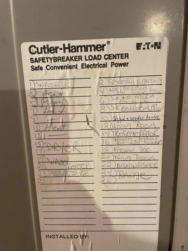 Performed preventive maintenance inspection on single HVAC system. Documented electrical panel configuration and circuit breaker layout, verifying proper labeling of all circuits including HVAC dedicated circuit. System operational and ready for continued service.