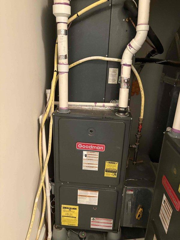 Responded to no cooling call on downstairs system with outdoor unit not operating. Upon inspection, found failed dual run capacitor with severe terminal corrosion and degradation. Replaced defective capacitor, verified proper electrical connections, and tested system operation. Unit restored to normal cooling function with proper amperage draw and temperature split confirmed.