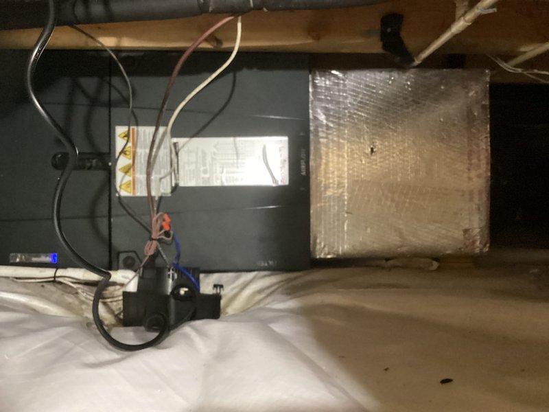 Conducted site assessment of existing HVAC system located in crawl space to provide replacement estimate. Customer reported inadequate cooling to second floor and requested solution for uneven temperature distribution throughout home. Documented current system configuration including furnace/air handler unit, ductwork with reflective insulation, and electrical service panel. Evaluated crawl space installation conditions including vapor barrier and accessibility for equipment replacement. Prepared comprehensive replacement proposal addressing both equipment failure and insufficient upstairs airflow concerns.