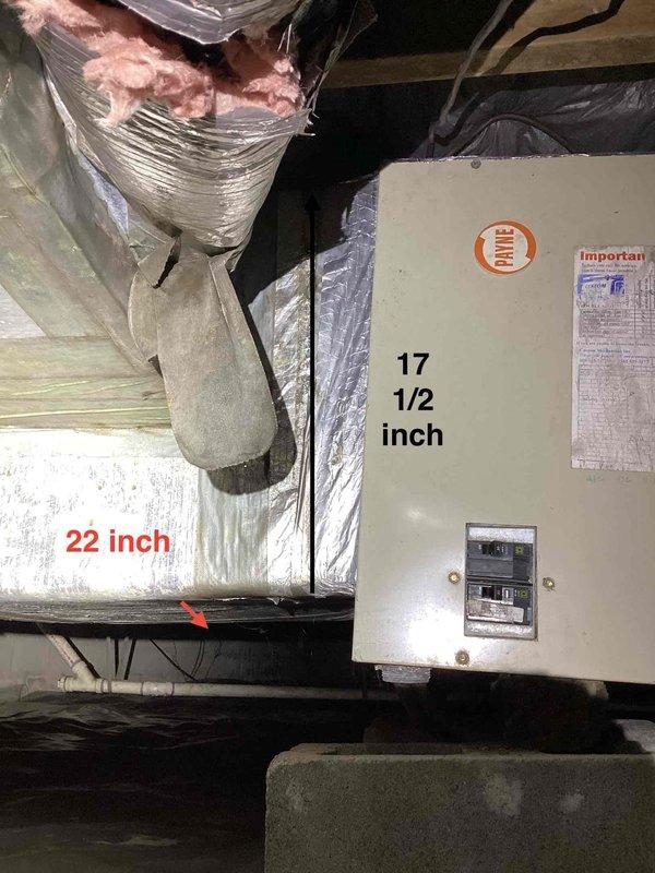 Responded to no cooling call on Payne system with Honeywell T6 thermostat reporting unit running constantly. Upon arrival, found outdoor condenser unit operational and indoor air handler accessible in attic space. Performed system diagnostics including thermostat operation, electrical connections, and airflow verification. Inspected 17.5-inch air handler unit and ductwork installation, checking for proper cycling and temperature differential. System evaluated for thermostat malfunction as potential cause of continuous operation issue.