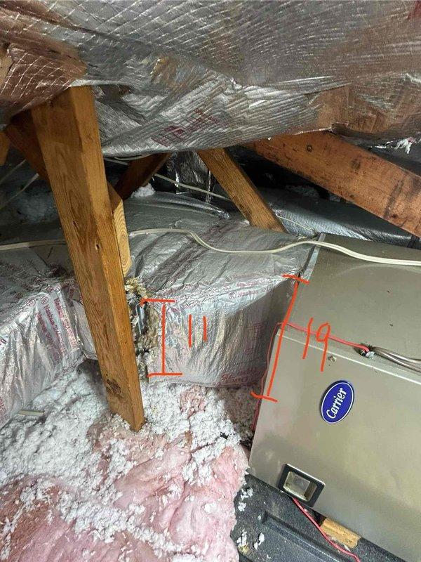 Responded to no cooling complaint on Carrier split system. Upon arrival, inspected outdoor condenser unit and indoor air handler in attic. Diagnosed system issue, performed necessary repairs to restore cooling operation. Unit tested and confirmed operating within normal parameters upon completion.