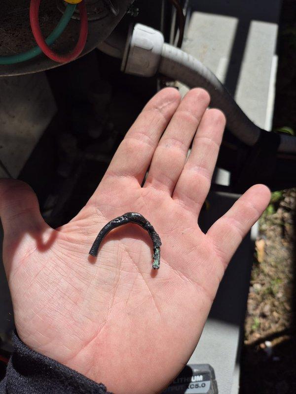 Responded to no-cool call for unit under 10 years old with outdoor unit failing to start. Upon inspection, discovered deteriorated capacitor with visible corrosion and buildup preventing compressor operation. Replaced failed capacitor, verified proper voltage and amperage readings at supply register, and confirmed system returned to normal cooling operation with outdoor unit running properly.