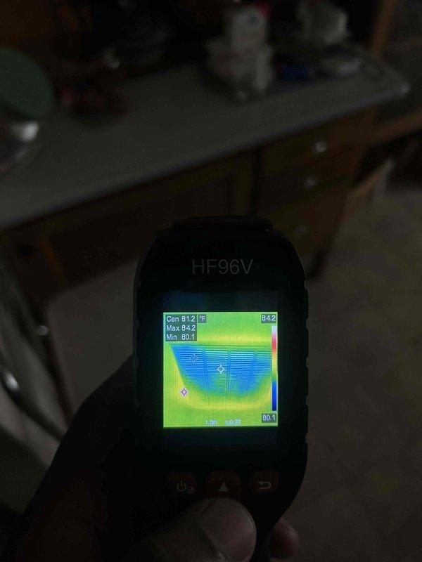 Replaced defective outdoor fan motor on Carrier model 25VNA036A0030040 unit under warranty coverage. Performed electrical diagnostics using multimeter to verify motor failure and conducted thermal imaging to assess system temperatures and confirm proper operation after installation. Old motor returned to counter per warranty protocol, system tested and operating within normal parameters.