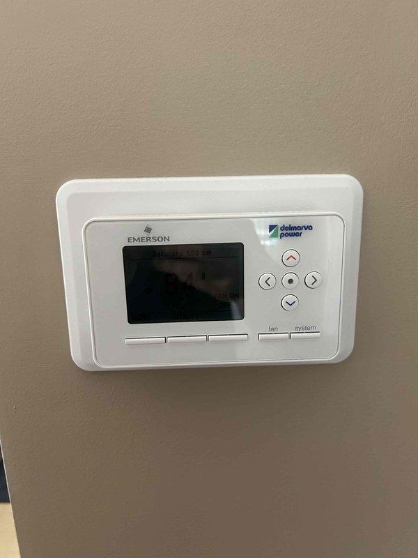 Responded to no cooling complaint on residential HVAC system. Upon arrival, verified unit was blowing warm air from supply diffuser with temperature reading of 198°F, indicating system running in heating mode. Instructed customer to power off equipment at thermostat to prevent further operation in incorrect mode and avoid potential comfort issues until proper system settings could be restored.