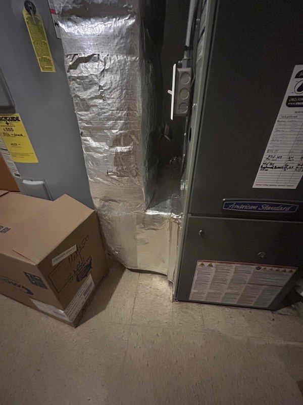 Responded to customer concern regarding system not adequately cooling the home. Upon arrival, performed comprehensive diagnostic evaluation of 13-year-old American Standard split system including air handler and furnace components. Inspected all major system components, verified proper operation of equipment, checked refrigerant levels, evaluated airflow through supply and return ductwork, and assessed overall system performance against manufacturer specifications. Documented existing installation configuration with photos showing air handler unit, associated ductwork with reflective insulation, furnace with PVC venting system, and mechanical room layout. Advised customer that system is operating within normal parameters for equipment of this age and that cooling capacity may be limited due to normal wear and efficiency degradation over time. No immediate repairs required at this time.