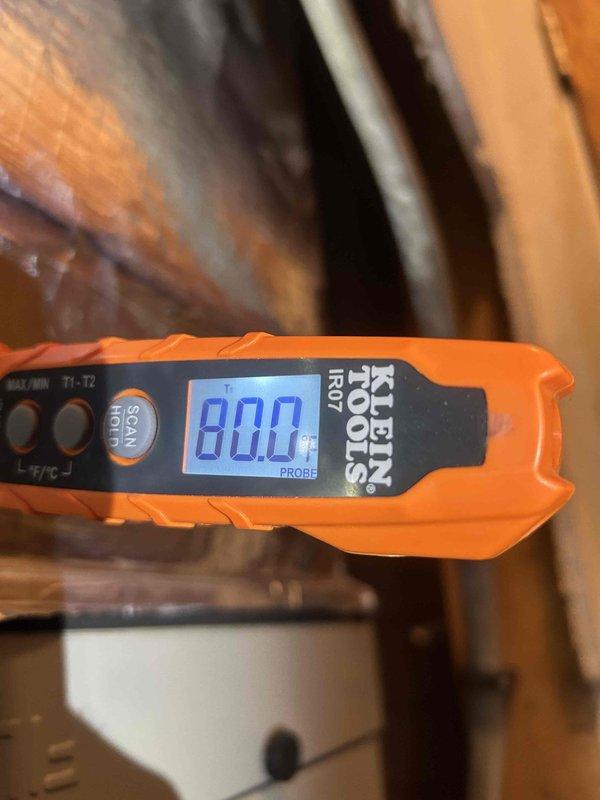 Responded to no cooling complaint and performed diagnostic evaluation of HVAC system. Measured supply air temperature at 33°F and return air temperature at 80°F, confirming system is operating properly with adequate temperature differential. Advised customer that unit is functioning correctly and cooling as designed.