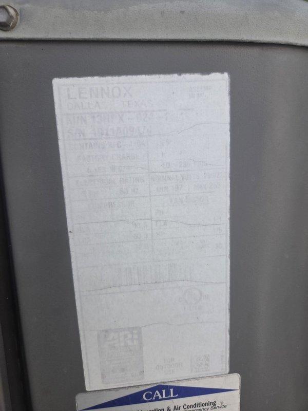 Responded to no cooling complaint on top floor Lennox air handler system in attic space. Previous service visit 1-2 weeks prior reported no issues found, but cooling problem persisted. Upon arrival, inspected attic-mounted horizontal air handler unit and associated ductwork system. Verified unit specifications and reviewed installation. Documented equipment condition and configuration with photos showing air handler, flexible duct connections, and system labels. Investigated potential thermostat or control switch concerns as suggested by occupant to determine root cause of continued cooling failure.