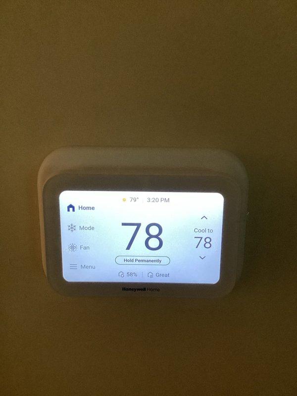 Replaced defective control board on Carrier unit Model FJANXB36L00, Serial 2326F39833 under warranty. Board had failed at new installation and was previously bypassed to restore cooling temporarily. Installed warranty replacement board, restored system to normal operation, and verified cooling function. Set thermostat to 78°F per property management instructions and confirmed unit cycling properly with Honeywell Home thermostat displaying correct temperature readings and system status.