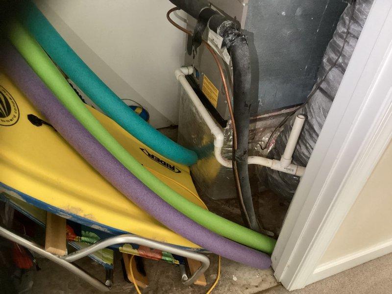Performed diagnostic evaluation on residential HVAC system following up on previous service call. Measured temperature split and analyzed refrigerant charge, identifying high liquid and suction pressures, elevated subcooling readings, and zero superheat—all indicators of an overcharged system. Documented equipment conditions and refrigerant line configuration in attic installation. Provided estimate for system replacement as alternative to refrigerant recovery and repair procedures.