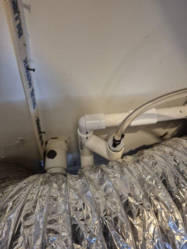 Responded to no cooling complaint on system less than 10 years old. Customer reported thermostat set at 72°F but reading 74°F currently, with previous day temperature reaching 80°F. System was cycling off intermittently and restarting on its own. Inspected furnace and air handler in mechanical room, verified PVC condensate drain lines and venting were clear and properly installed. Documented HVAC equipment configuration including ductwork and control wiring. Advised customer to turn system off at equipment while leaving thermostat powered on to prevent further cycling issues until repairs could be completed.