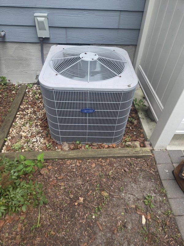 Responded to no cooling complaint on Carrier system that experienced freezing due to heavily soiled filter from ongoing construction activity. Replaced dirty air filter and allowed system to fully thaw. Upon restart, unit showed continued performance issues with suction temperature reading 150°F and 15% below target superheat, indicating potential refrigerant charge problem or additional airflow restriction requiring further diagnosis and repair.