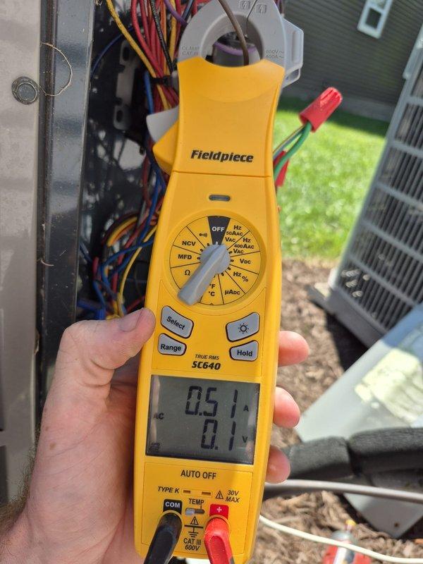 # HVAC Maintenance - Cooling 2 Systems

Completed preventive maintenance cooling visit on dual residential HVAC systems. Performed comprehensive electrical diagnostics using calibrated multimeter, measuring amperage draws and voltage readings at both outdoor condensing units to verify proper compressor and fan motor operation. All electrical parameters tested within manufacturer specifications. Inspected control wiring connections, contactors, and capacitors for proper function. Verified refrigerant line integrity and insulation condition on both systems. Units operating efficiently with no deficiencies noted.