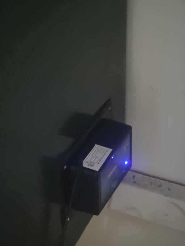 Performed routine maintenance inspection on heating system. Replaced dirty air filter showing significant debris accumulation and verified proper operation of thermostat with illuminated status indicator.