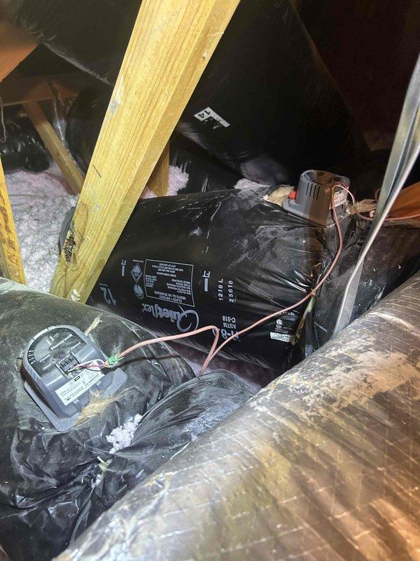 Responded to no cooling complaint on first floor affecting three vents. Inspected attic-mounted air handler and HVAC system components, documenting equipment condition and configuration with photographs for sales team review. Gathered necessary system information and specifications for new system replacement quote as requested by customer, with coordination planned between technical assessment and sales consultation.