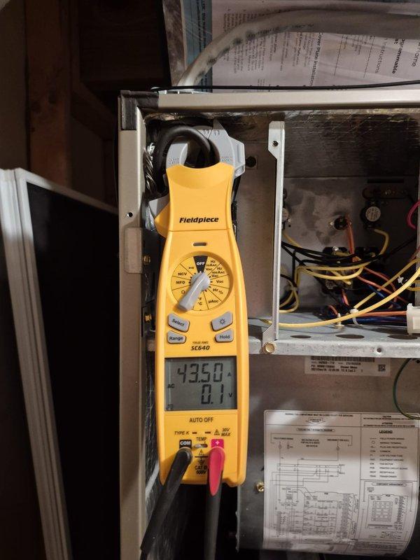 Completed heating maintenance visit on two HVAC systems at residential property. Coordinated site access and alarm system management with property contact. Performed comprehensive heating system inspections including electrical diagnostics using clamp meter, recording voltage readings of 493.5V and amperage of 81.1A on first unit, and 1347W with 40.0A measurements on second system. Verified proper operation of all heating components, inspected electrical panels, circuit breakers, and wiring connections. Replaced air filter with 20x21.5x1 unit as specified. Documented all electrical parameters and system performance with diagnostic photos showing equipment operation within normal ranges. Both heating systems tested and confirmed operational for upcoming heating season.