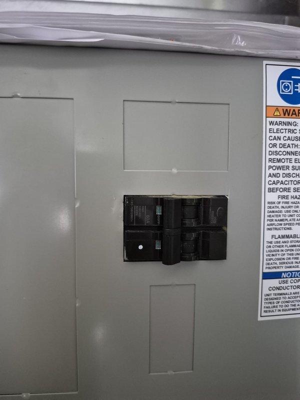 Completed scheduled heating maintenance on HVAC system. Performed comprehensive inspection of unit components, electrical connections, and safety systems. Verified thermostat operation showing proper communication with heating equipment, with display functioning correctly and WiFi connectivity active. All safety labels and warnings clearly visible on equipment panels. System operating within normal parameters upon completion, and owner notified as requested.