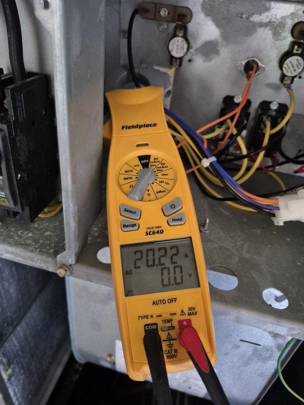 Completed preventative maintenance heating visit on two HVAC systems. Performed comprehensive system diagnostics using digital multimeter to verify electrical parameters, with readings confirming proper voltage and amperage levels across control boards and safety components. Inspected all electrical connections, thermal limit switches, and control wiring for secure mounting and proper operation. Both heating systems tested and operating within normal specifications.