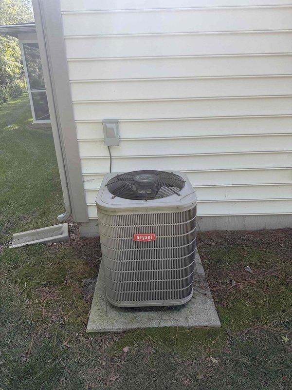 Completed preventive maintenance inspection on Bryant outdoor condensing unit. Performed comprehensive system evaluation including electrical panel inspection, verified proper circuit breaker operation, and documented equipment condition. Unit operating within normal parameters with no immediate service needs identified.