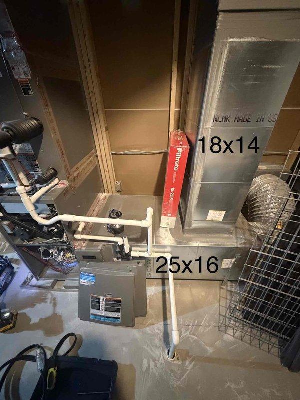 Performed routine maintenance inspection on single HVAC system located in basement utility area. Inspected furnace/air handler unit, verified proper operation of all components, checked ductwork connections and PVC condensate drainage system. System found operating within normal parameters with no immediate repairs required.