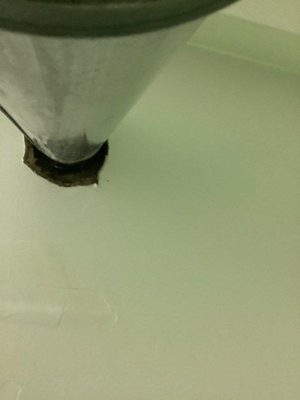 Responded to water leak complaint in upstairs closet suspected to be related to HVAC condensate drainage. Upon inspection, verified thermostat operation showing ECO mode and examined potential condensate line penetration point through ceiling. Documented system conditions with photos for further evaluation of drainage pathway and potential condensate backup issues.