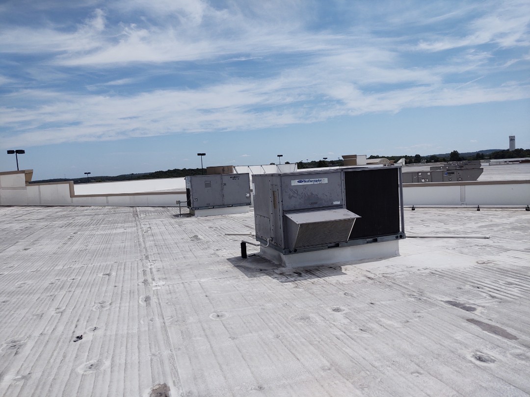 2 carrier roof top units unit 1 had broke fan blade on 1 of the condenser motors replaced blade system m running and cooling unit 2 had bad condenser fan motor replaced motor system running and cooling. Now with both systems running store is starting to cool down and getting more comfortable