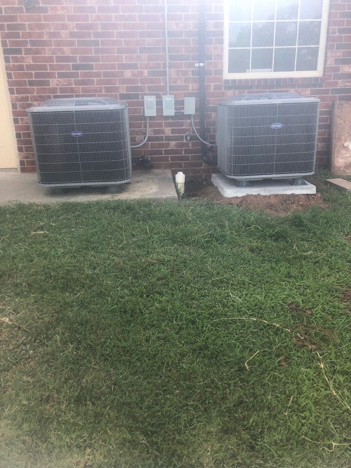 A two system change out. A 2 ton fan coil with a heat pump and a fortune for the 80% furnace