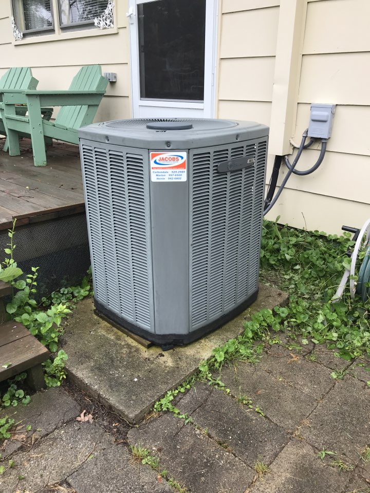 Cooling maintenance on Trane air conditioner 