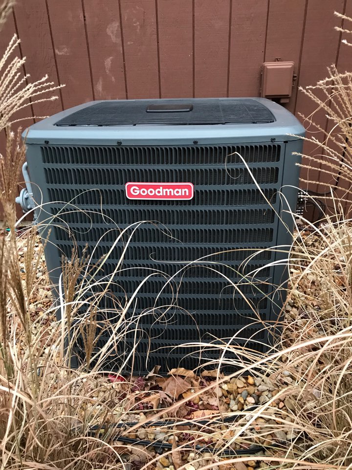 Fall maintenance on Goodman electric heat pump and ADP unit