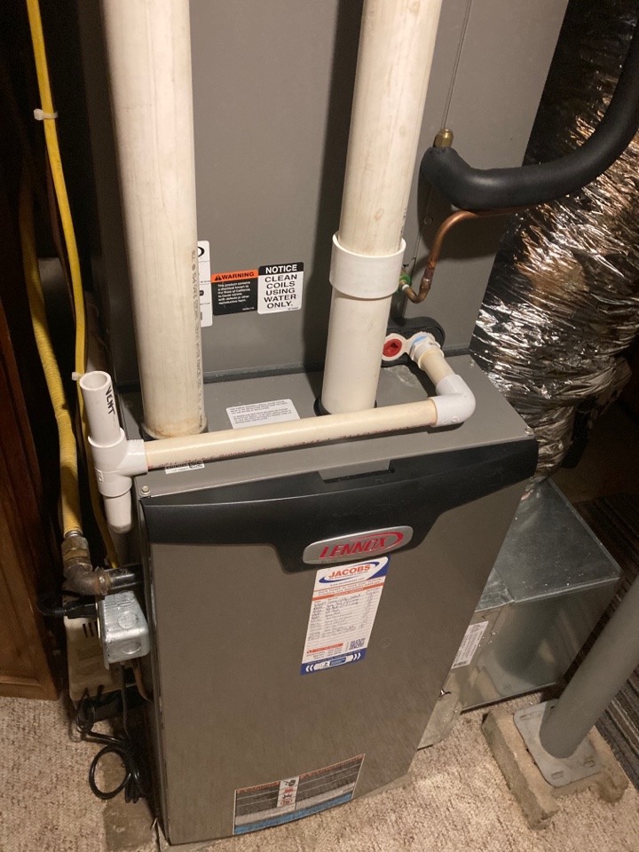 Performed heating maintenance on Lennox system 