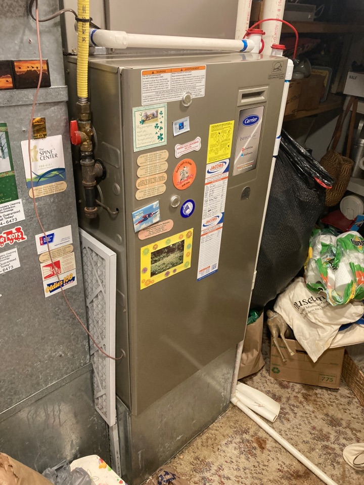 Performed heating maintenance on Carrier furnace 