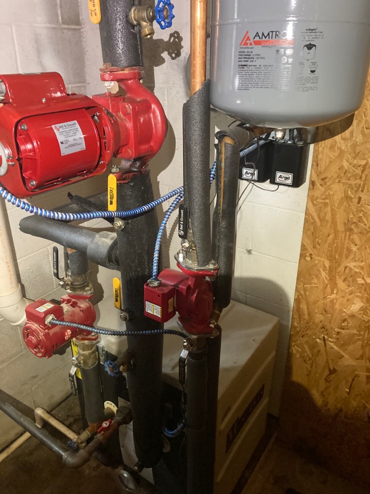 Performed heating maintenance on boiler  system 