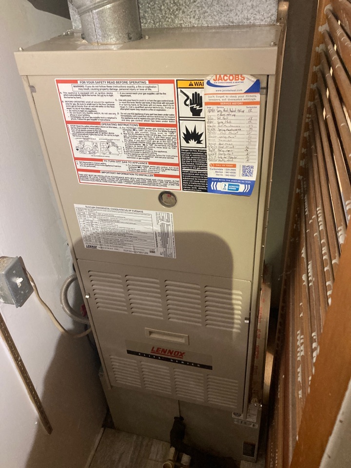 Performed heating maintenance on Lennox furnace 