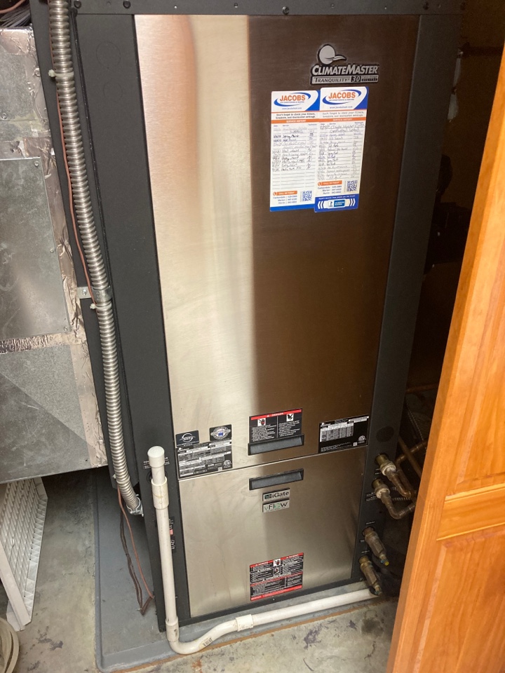 Performed heating maintenance on ClimateMaster geothermal system 