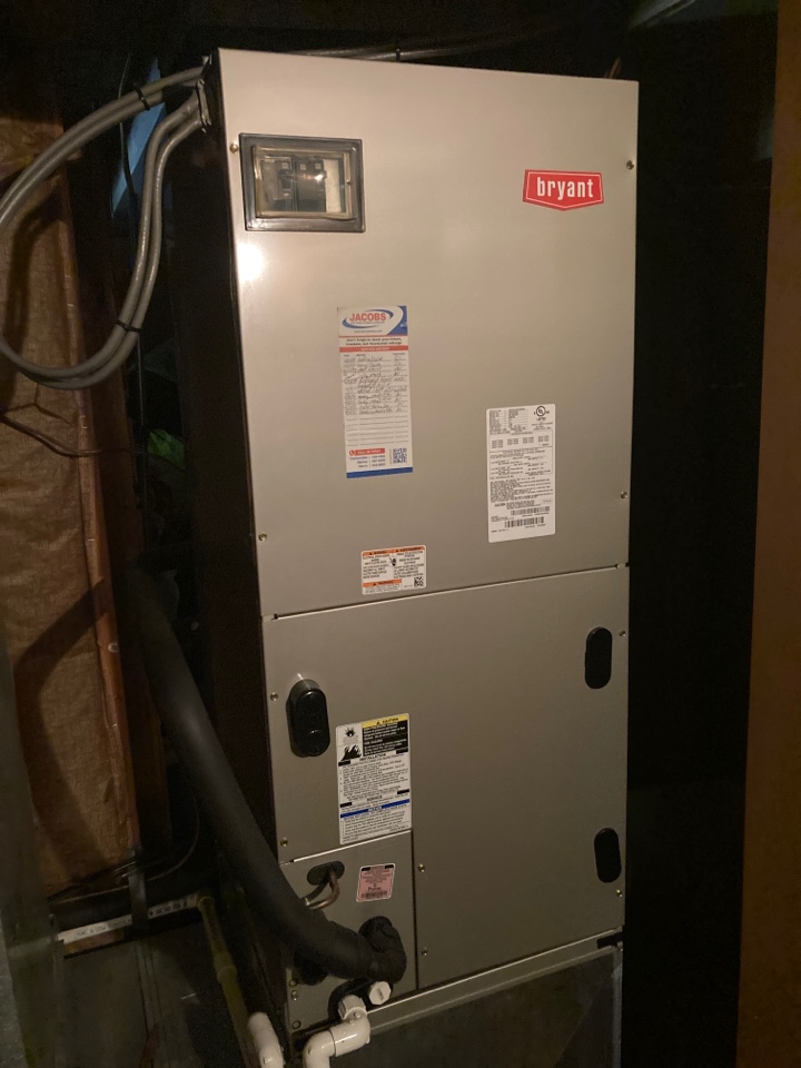 Performed heating maintenance on Bryant heat pump unit 